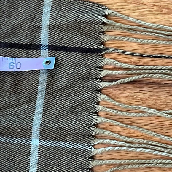 Cashme’ Brown Plaid Long Scarf 100% Acrylic Vintage Made in Italy Soft & Cozy - Picture 4 of 6